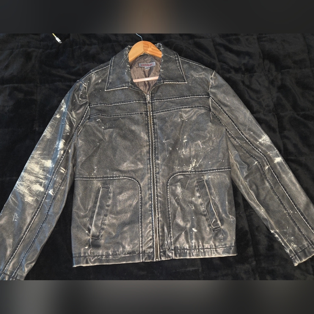 Vintage Grunge RedSquad Jacket | Distressed Black Look 🖤🔥